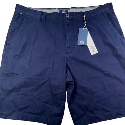 Cutter & Buck Shorts Men 42T TALL Golf Navy 100% Cotton Twill Chino Casual NWTs - Image 1 of 4