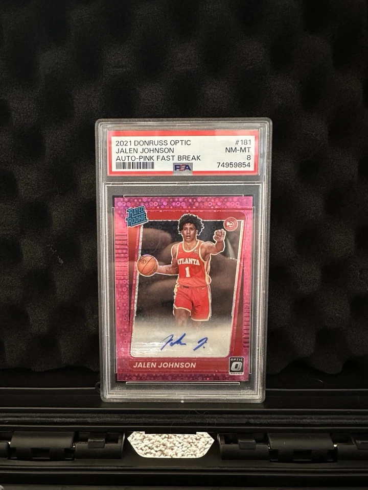 2021 Panini Optic - Rated Rookie Jalen Johnson #181 Fast Break Pink /20 (AU, RC) - Image 1 of 2