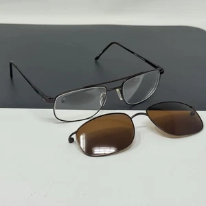EASYCLIP Superfit Eyeglasses SF 118 54 [] 18-140 10 Polarized Clip - Dark Brown - Picture 1 of 13
