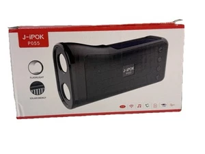 Solar Bluetooth Speaker Flashlight FM Radio Blue Portable New J-ipok - Picture 1 of 8