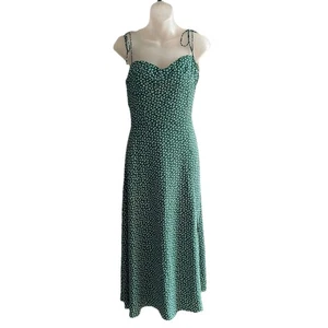 WITS THE LABEL Tie Maxi Dress Bottle Green Size 12 Side Slit NWT’s RRP $89.95 - Bild 1 von 22