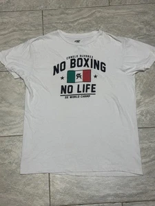 Canelo Saul Alvarez No Boxing No Life Men's White T-Shirt Size Medium Fighting - Picture 1 of 5