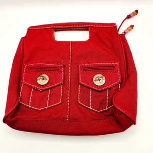 Vintage Gap Jeans Tote Bag Canvas Cotton Purse Handle Snap Closure Pockets - Picture 1 of 10