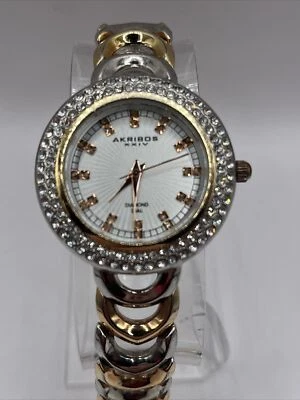 Reloj de cuarzo Akribos XXIV para mujer con pulsera de eslabones esfera de diamante - batería nueva Foto 1 de 4