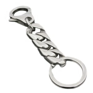 LINSION KeyChain Stainless Steel Belt Clip KeyRing Punk Accessories 5L019KCD - Picture 1 of 4