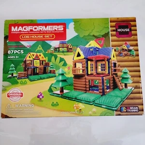 NEW: Magformers Log Cabin Toy Set Set of 87 Pieces! New in Box. - Picture 1 of 9