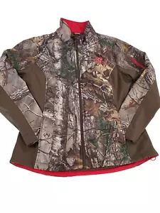 Realtree Camo Soft Shell Hunting Jacket Womens Multicolor L Full Zip Embroidered - Picture 1 of 14