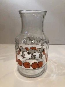 Snoopy 1958 Vintage Anchor Hocking Glass Carafe Pitcher - Picture 1 of 6