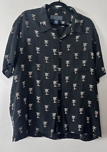 Men's (XL) Silk Cotton Blend Palm Tree Short Sleeve Button Shirt Resort - Picture 1 of 5