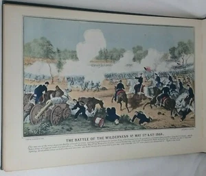 Vintage Civil War Battle of Wilderness, VA 1864 Currier & Ives Color Lithograph - Picture 1 of 3