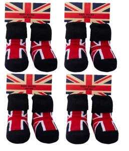 Calze divertenti Union Jack bandiera britannica Regno Unito bambino regalo neonato - Foto 1 di 4