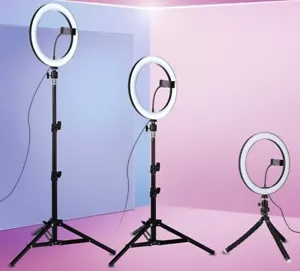 LED Ring Light Dimmable Lighting Kit Phone Selfie Tripod Makeup Youtube Live - Picture 1 of 19