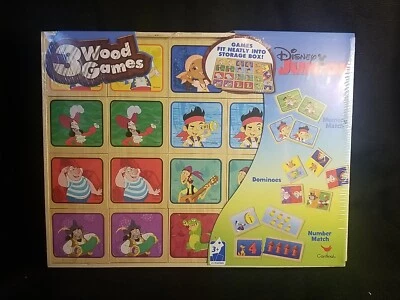 DISNEY JAKE AND THE NEVERLAND PIRATES WOOD GAMES - MEMORY DOMINOS NUMBER MATCH - Image 1 of 4