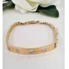 18Kt YG - Diamond ID Bracelet-Size 19cm in length-Weigh 23 Grams