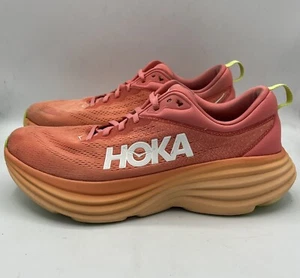 Hoka One One Bondi 8 Orange Womens Athletic Max Cushioned Sneaker Size 10.5 B - Picture 1 of 9