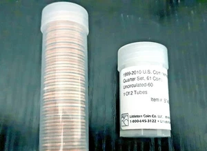 Uncirculated 1999-2010 U.S. Commémorative Quarter Set, 61 Coins! - Picture 1 of 2