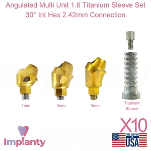 Juego de 10 fundas dentales anguladas GDT 1,6 titanio 30° hexagonal interior 2,42 mm - Imagen 1 de 15