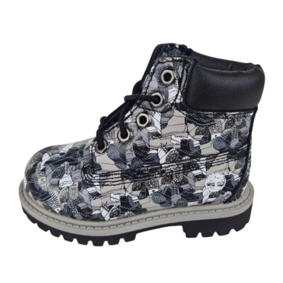 Timberland Toddler's 6In Classic 20866 Winter Boots Outdoors Black Whiite SZ 4 - Image 1 of 4