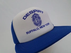 DeSpirt Hat Cap Mosaic & Marble Buffalo NY Foam Blue Vtg Made in USA - Picture 1 of 6