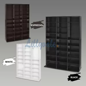 Bookcase Storage Cabinet Rack Unit Tower Organizer Adjustable Wooden 837 CD's - Picture 1 of 16