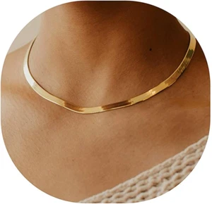 Collares de oro 14K para mujer, delicado collar gargantilla de espiga de oro para mujer - Imagen 1 de 9