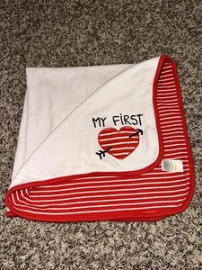 Gymboree Baby Blanket MY FIRST Red Striped Heart Baby Security Blanket - Picture 1 of 3
