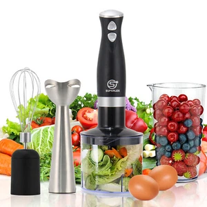 SUPERLEX 4 in 1 Hand Blender Set Food Processor Mixer Whisk & Chopper Bowl Jug - Picture 1 of 13