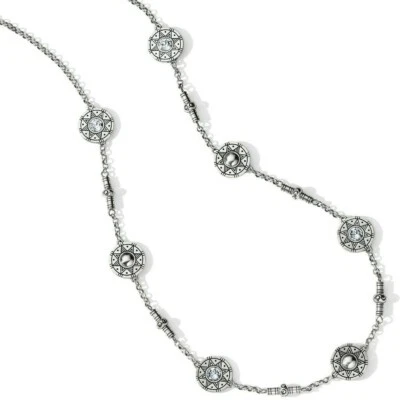 NUEVO CON ETIQUETAS Brighton AFRICA STORIES BASKET Cristal Plata Collar Largo Reversible $92 Foto 1 de 4