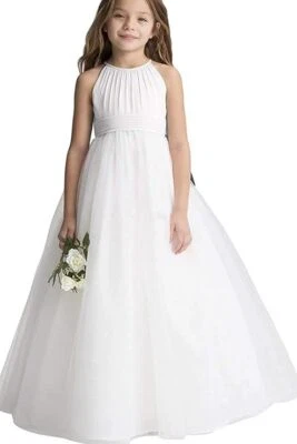 Mädchen Kleid Prinzessin Festliches Kleid Ärmelloses für Hochzeit Weiß - Bild 1 von 3