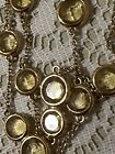 Kate Spade New York Necklace Long Gold Tone Yellow Crystals Bezel Station 34”