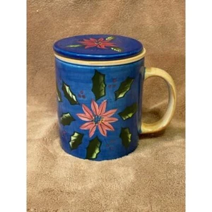 Infusor de té navideño de cerámica vintage de 3 piezas, exclusivo de Barnes & Noble (2001)-NUEVO - Imagen 1 de 4