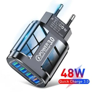 USB Charger QC3.0 Wall Charging For iPhone 12 11 Samsung Xiaomi Mobile 4 Ports - Picture 1 of 16