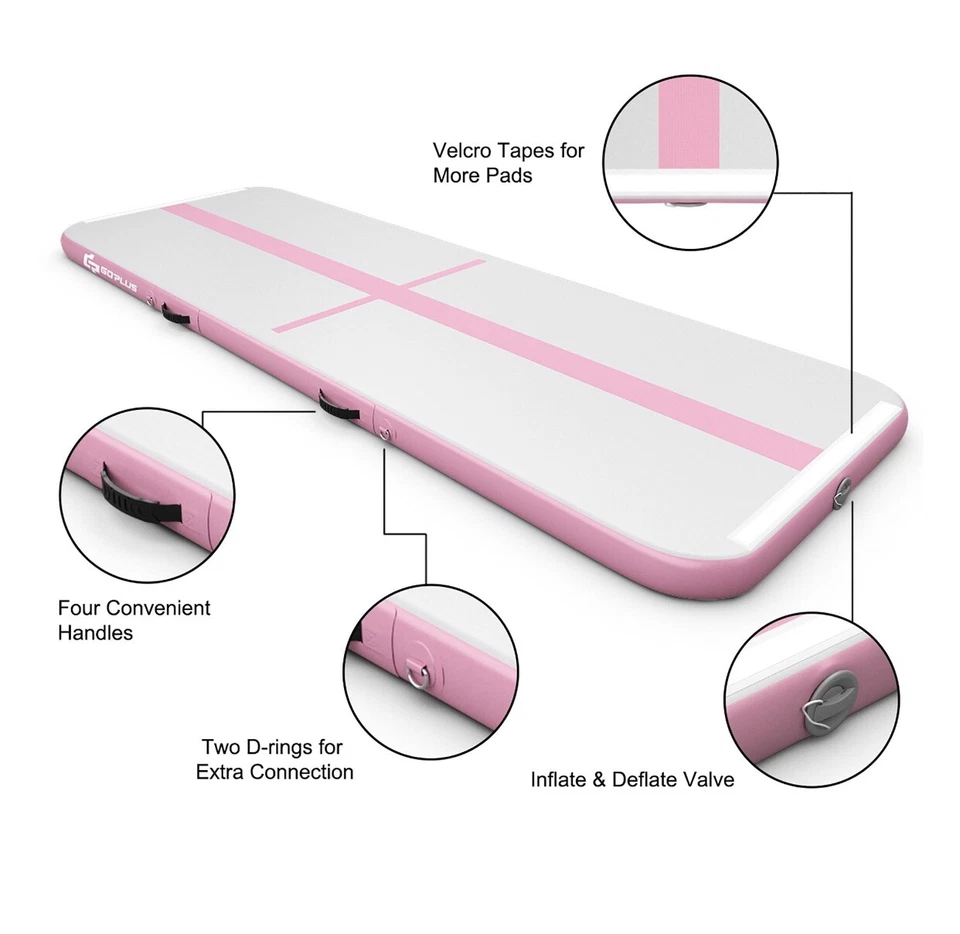 Новый B & W Goplus 13 футов надувной гимнастики Tumbling йога коврик подушечка с черной сумкой - Изображение 1 из 2