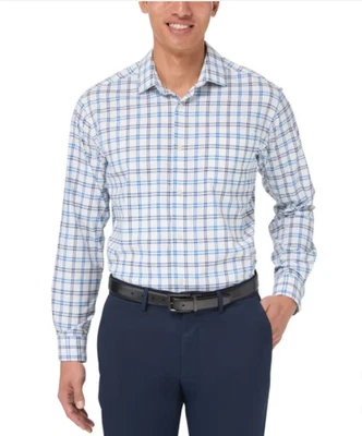 Camisa deportiva de rendimiento Kirkland Signature para hombre, azul marino, talla 16-16,5 X 34/35 Foto 1 de 4