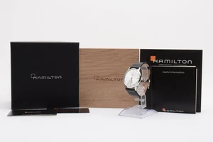 [MINT] Hamilton H384551 Automatic Analog Leather Band White & Black JAPAN 68 - Picture 1 of 13