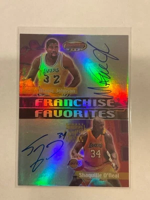 2000 Bowman Best — Magic Johnson & Shaquille  — Dual Auto (on-card) — photo 3 - Image 1 of 3