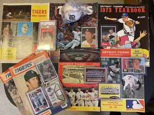 Rare Detroit Tigers Sports Memorabilia Lot - Cards, Yearbooks, Autograph, Etc. - Picture 1 of 16