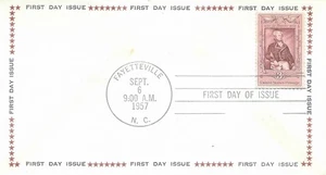 1957 FDC, #1097, 3c Lafayette, "First Day Issue" border - Picture 1 of 1