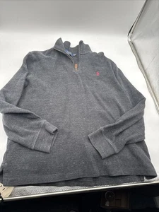Polo Ralph Lauren Cotton Mock Neck Quarter Zip Pullover Sweater Grau Herren Gr. L - Bild 1 von 7