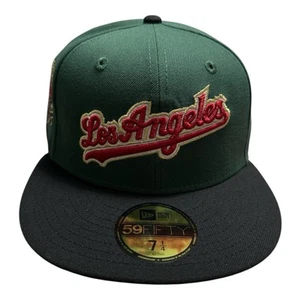 Los Angeles Dodgers Green & Red Script 40th Anniversary Patch 59FIFTY Fitted - Picture 1 of 5