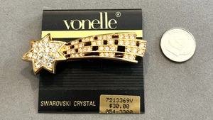 Broche prendedor SWAROVSKI brillante estrella fugaz cristal estrás cisne firmado nuevo con etiquetas - Imagen 1 de 6
