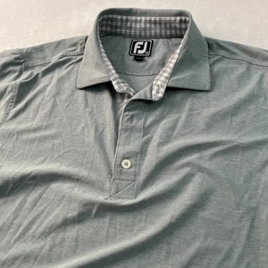 Footjoy Herren Hemd mittelgrau kariert Kragen sportliche Passform Performance Golfer - Bild 1 von 8