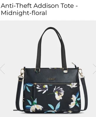 Bolso de Mano Travelon Antirrobo Addison Medianoche Floral #43495  Foto 1 de 4