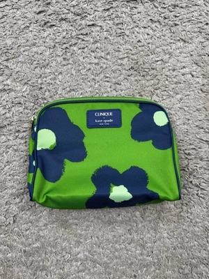 Bolsa cosmética Clinique x Kate Spade maquiagem verde floral margarida viagem - Imagem 1 de 4