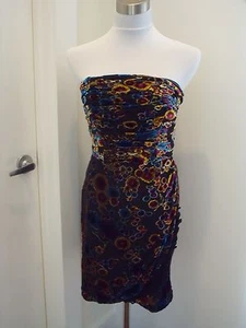 Nuevo con etiquetas JUICY COUTURE terciopelo cortina burnout seda DEVORE vestido 8 mulas $348 - Imagen 1 de 8