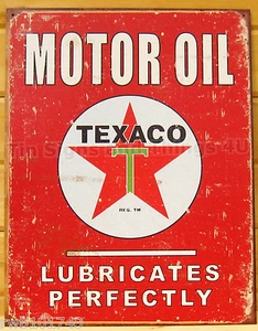 Texaco Motor Oil BLECHSCHILD Vintage rustikal Metall Wanddekor Garage & Gas Werbung Logo 1444 - Bild 1 von 6