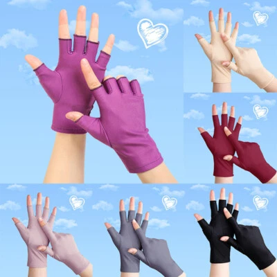 Halbfinger-Handschuhe Für Damen Fingerlose Spandex-Handschuhe Enge Dehnbare / - Bild 1 von 4