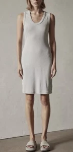 Vestido sin mangas James Perse acanalado cuello en V gris claro 2/medio para mujer’s - Imagen 1 de 6