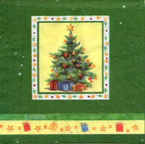 4 lose Motivservietten Servietten Napkins Tovaglioli Weihnachtsbaum (211) - Bild 1 von 2