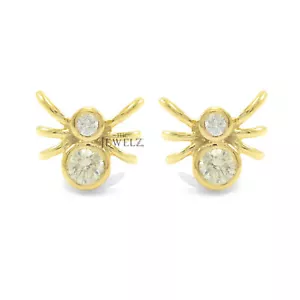14K Gold 0.29 CT VS/F-G Diamond Spider Studs Earrings - The Jewelz - Picture 1 of 3